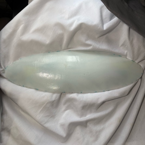 MCM Contemporary Abstract Art Elongated Oval Fused Glass Piece Decor Piece - Picture 6 of 10